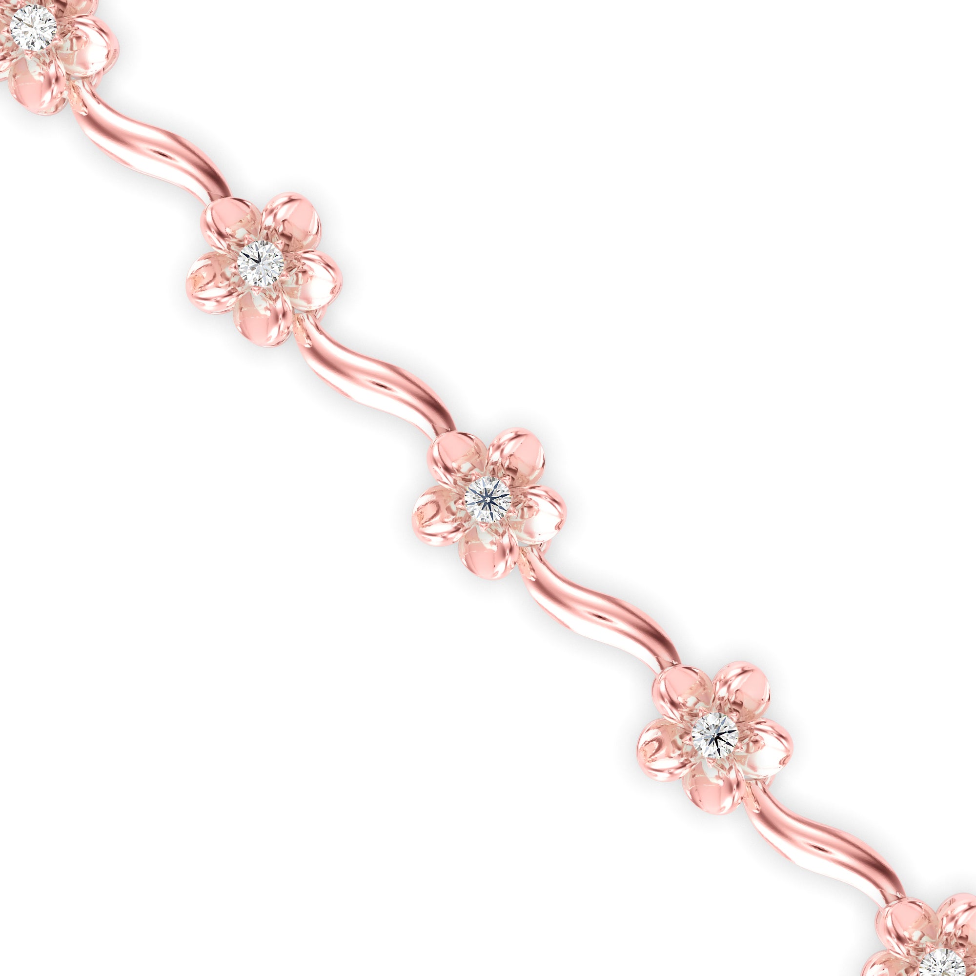 Angel Tennis Diamond Bracelet-Rose Gold