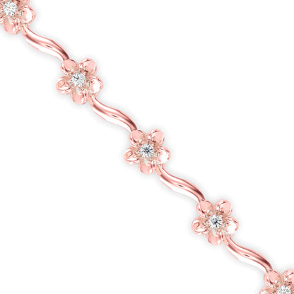 Angel Tennis Diamond Bracelet-Rose Gold