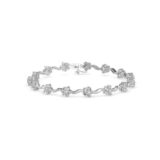 Angel Tennis Diamond Bracelet-Silver