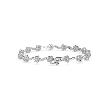 Angel Tennis Diamond Bracelet-Silver