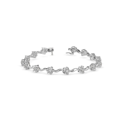 Angel Tennis Diamond Bracelet-Silver