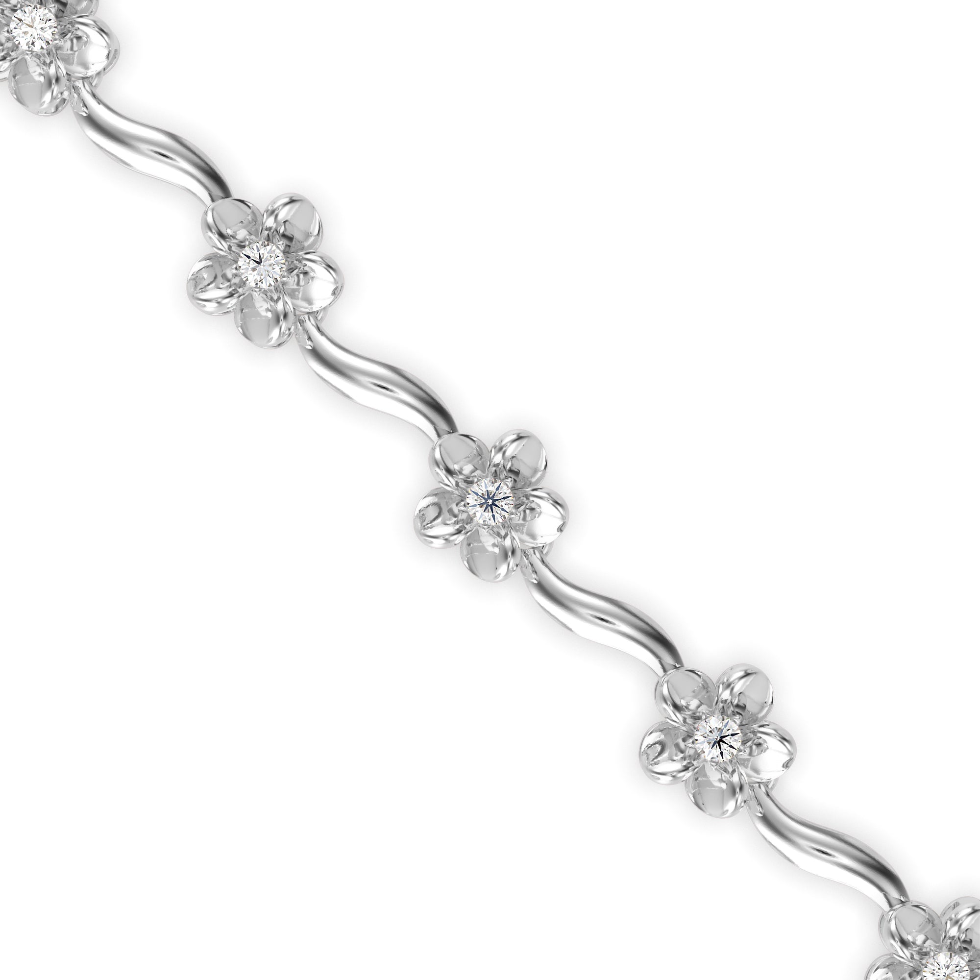 Angel Tennis Diamond Bracelet-Silver
