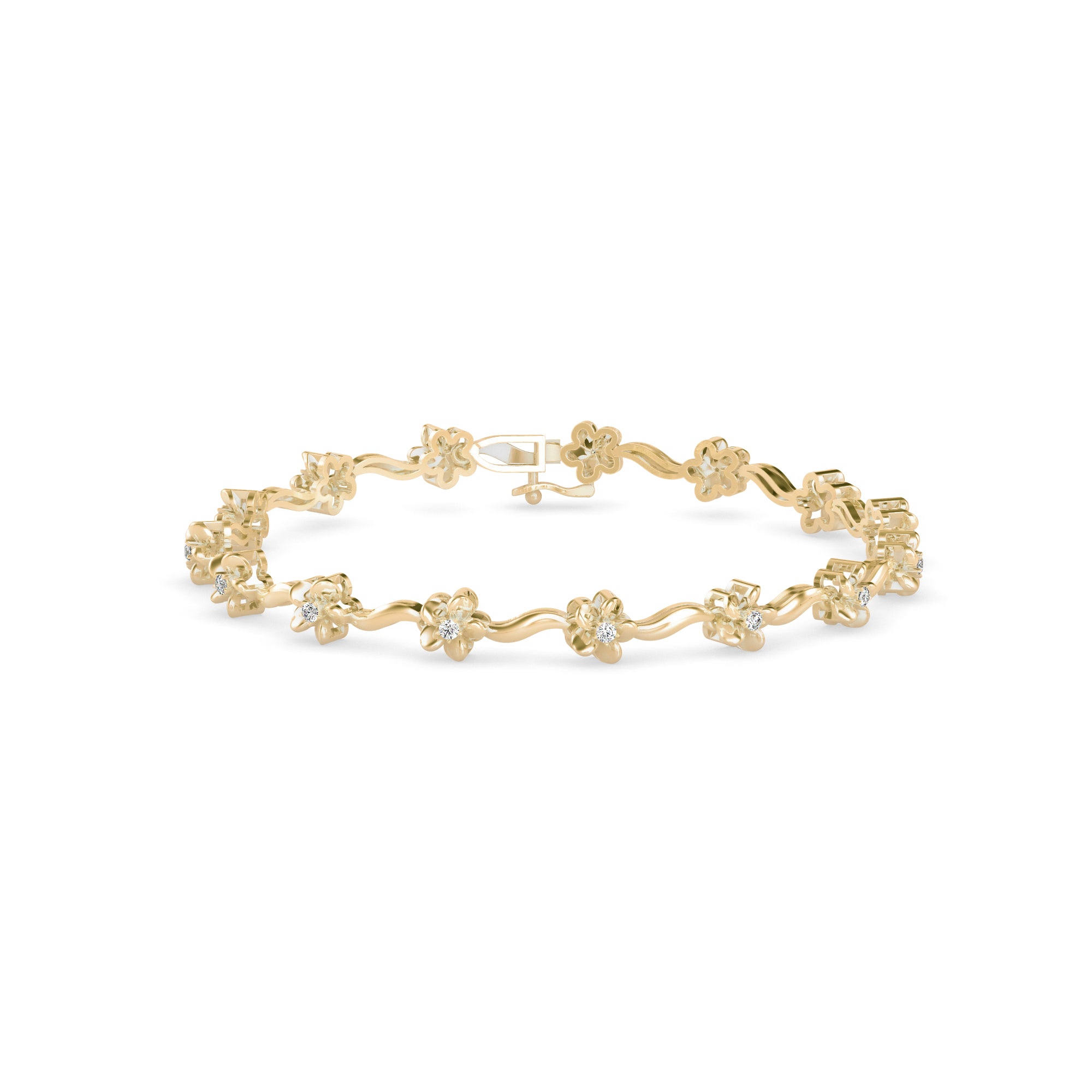 Angel Tennis Diamond Bracelet-Golden