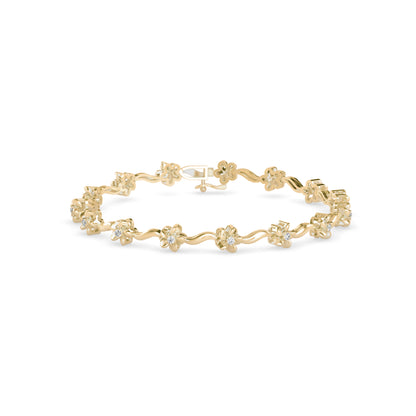 Angel Tennis Diamond Bracelet-Golden