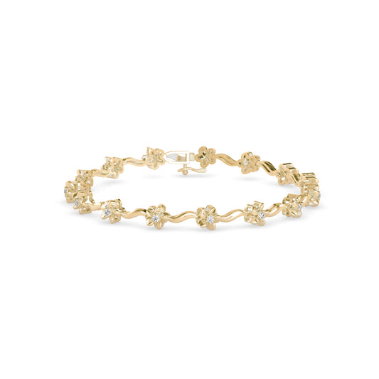 Angel Tennis Diamond Bracelet-Golden