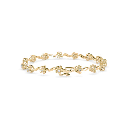 Angel Tennis Diamond Bracelet-Golden