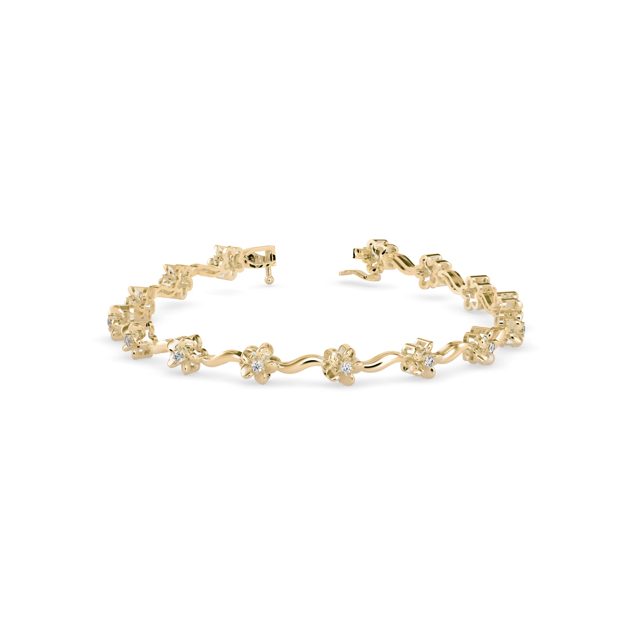 Angel Tennis Diamond Bracelet-Golden