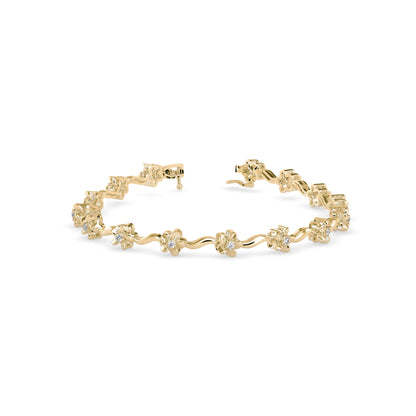 Angel Tennis Diamond Bracelet-Golden
