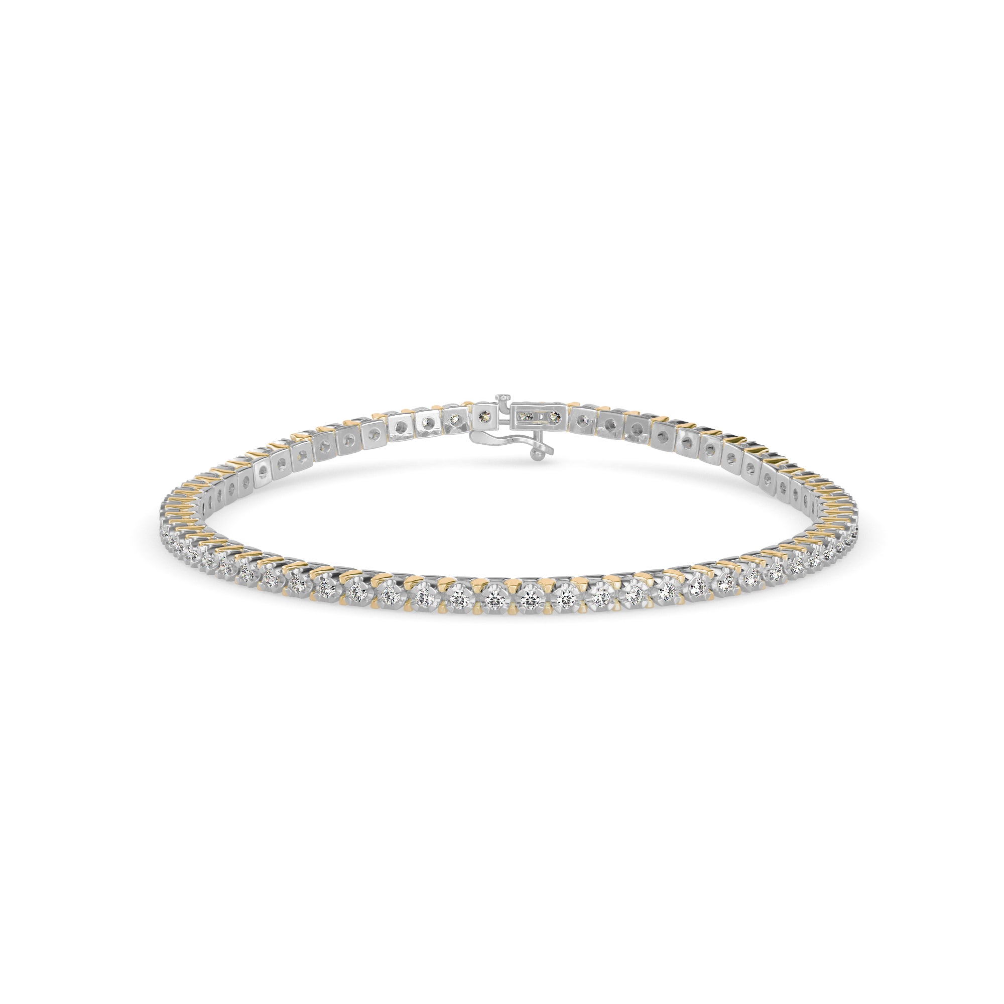 Turkel Diamond Tennis Bracelet-Golden