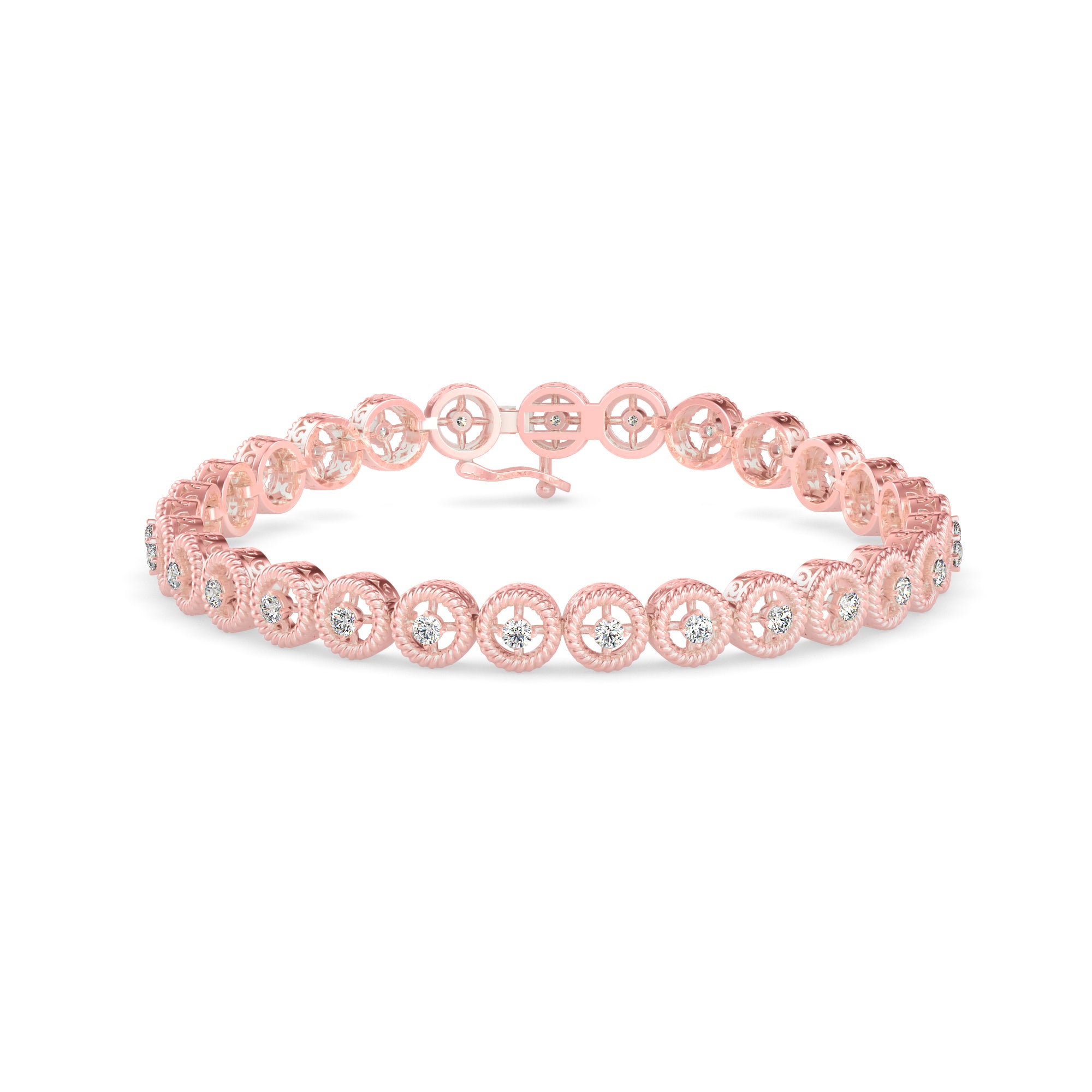 Lovell Tennis Diamond Bracelet-Rose Gold