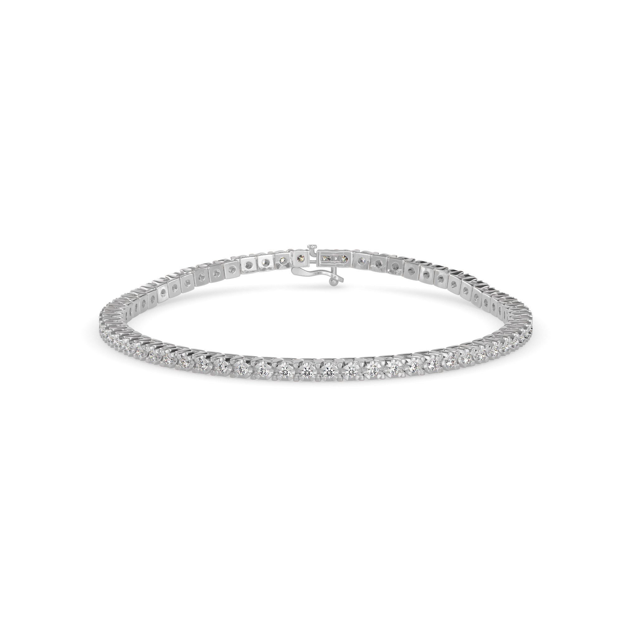 Turkel Diamond Tennis Bracelet-Silver