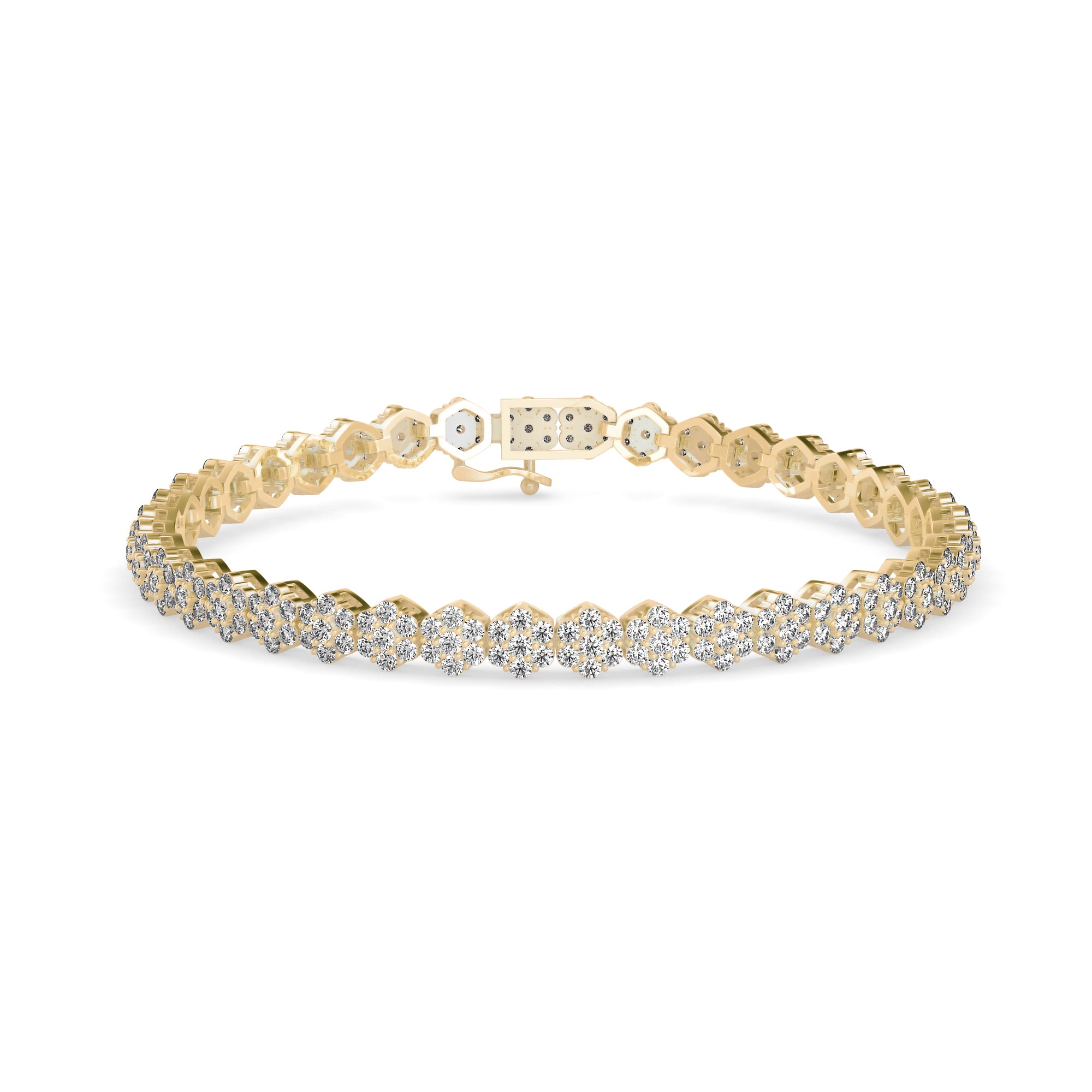 Fortuna Tennis Diamond Bracelet-Golden