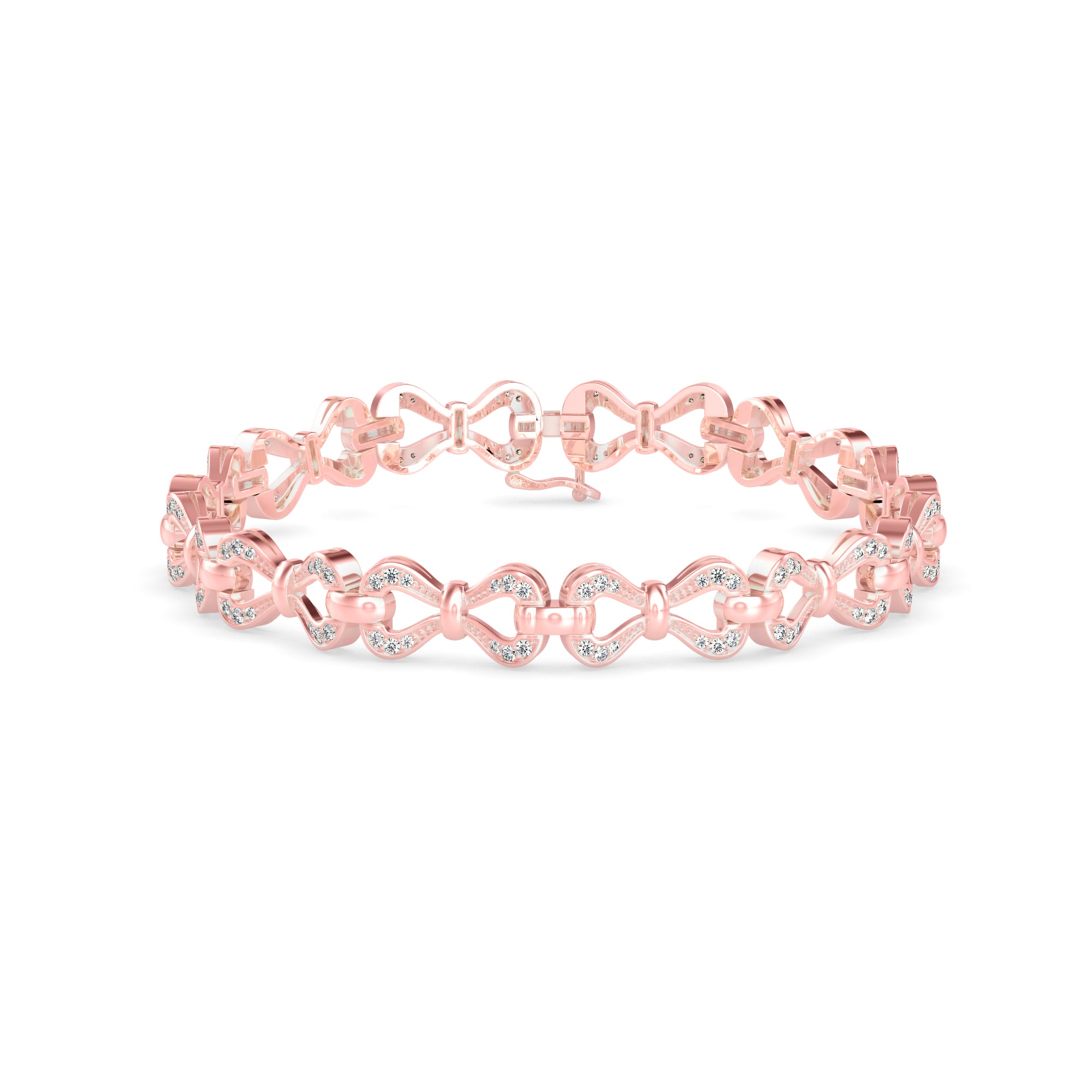 Clover Tennis Diamond Bracelet-Rose Gold