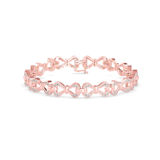 Clover Tennis Diamond Bracelet-Rose Gold
