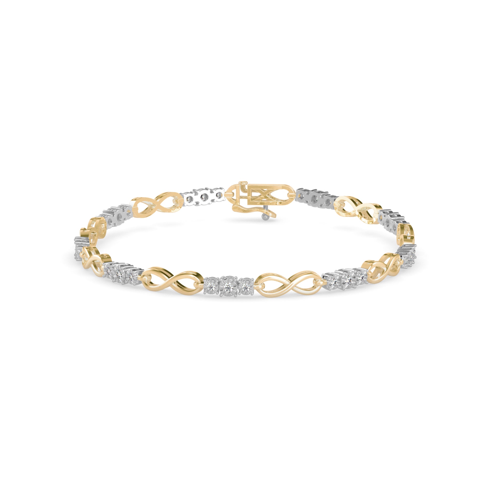 Tour Diamond Tennis Bracelet-Golden
