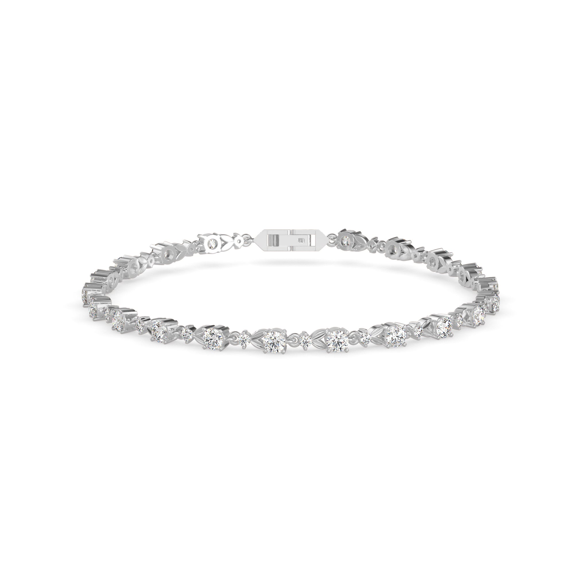 Fluke Diamond Tennis Bracelet-Silver