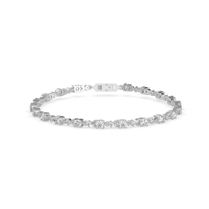 Fluke Diamond Tennis Bracelet-Silver