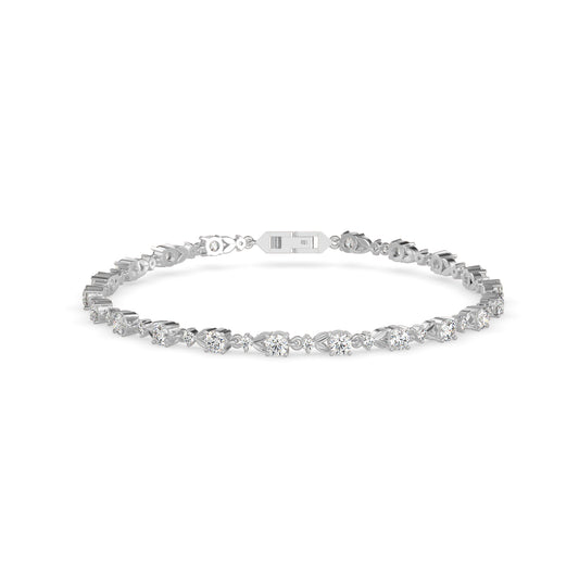 Fluke Diamond Tennis Bracelet-Silver