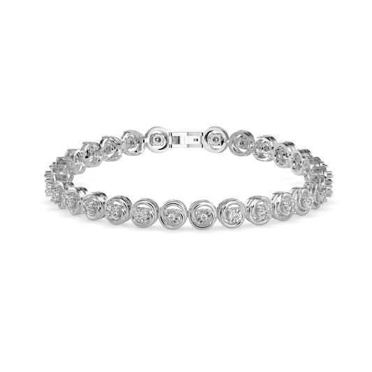 Diamond Flo Tennis Bracelet-Silver
