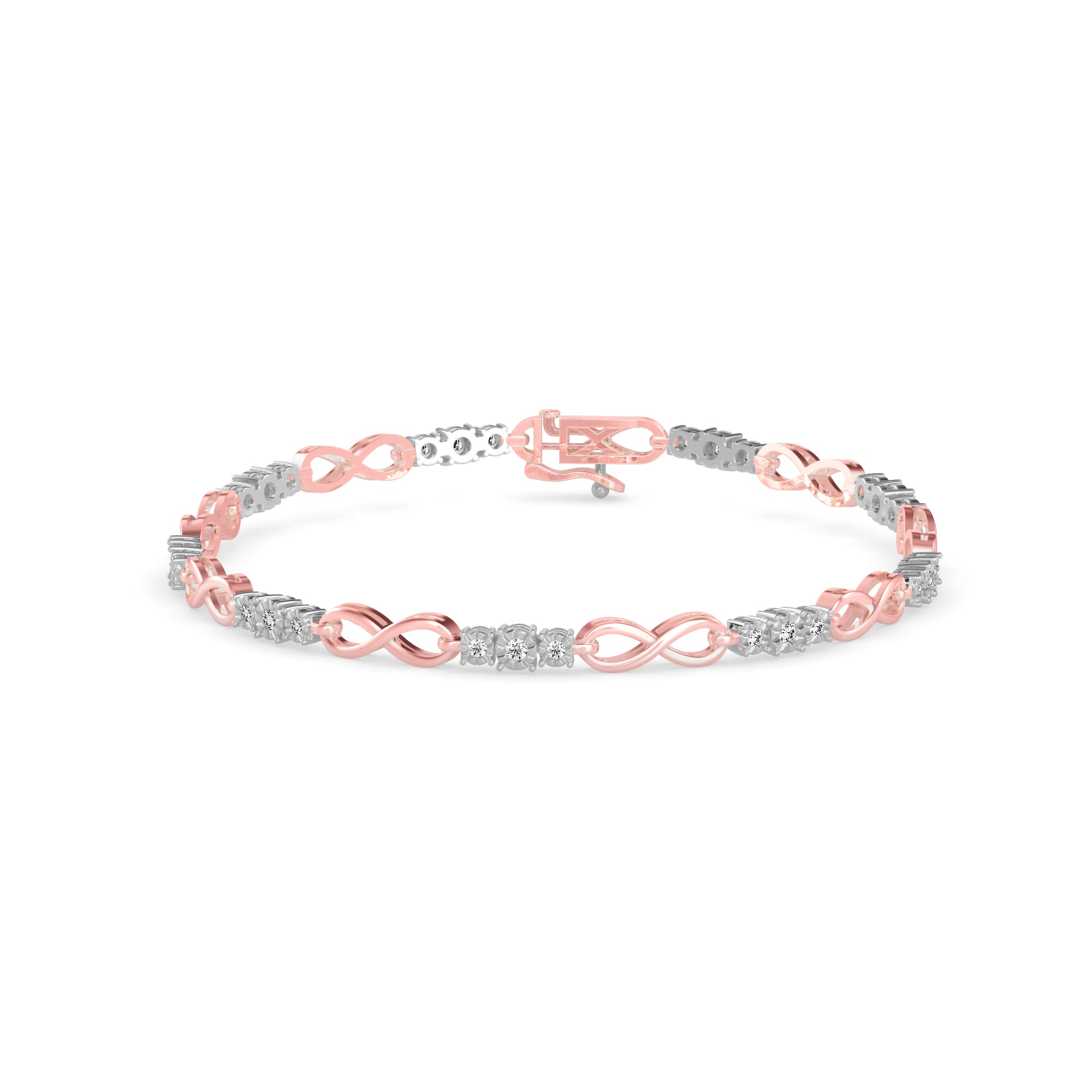 Tour Diamond Tennis Bracelet-Rose Gold
