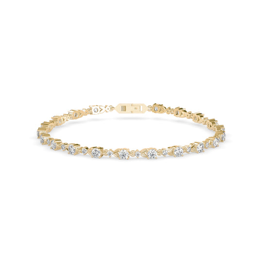 Fluke Diamond Tennis Bracelet-Golden