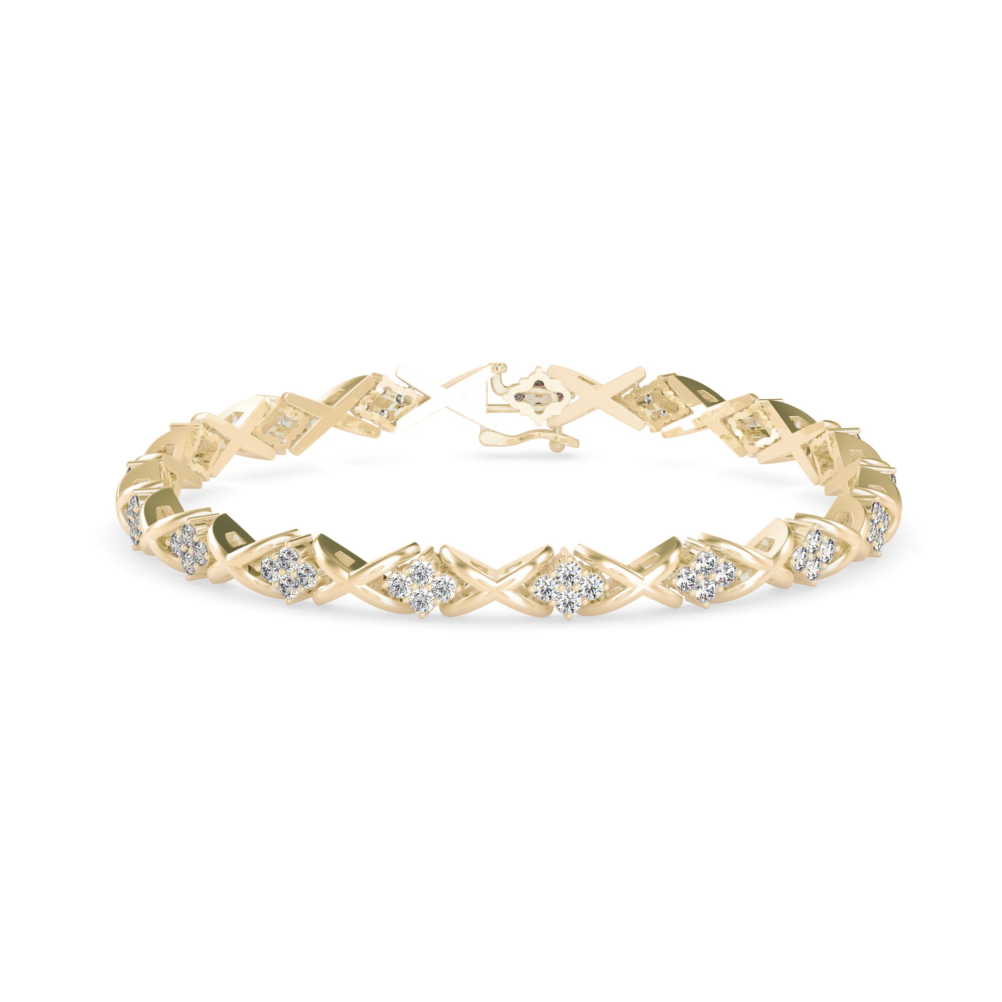 Diamond Petite Tennis Bracelet-Golden