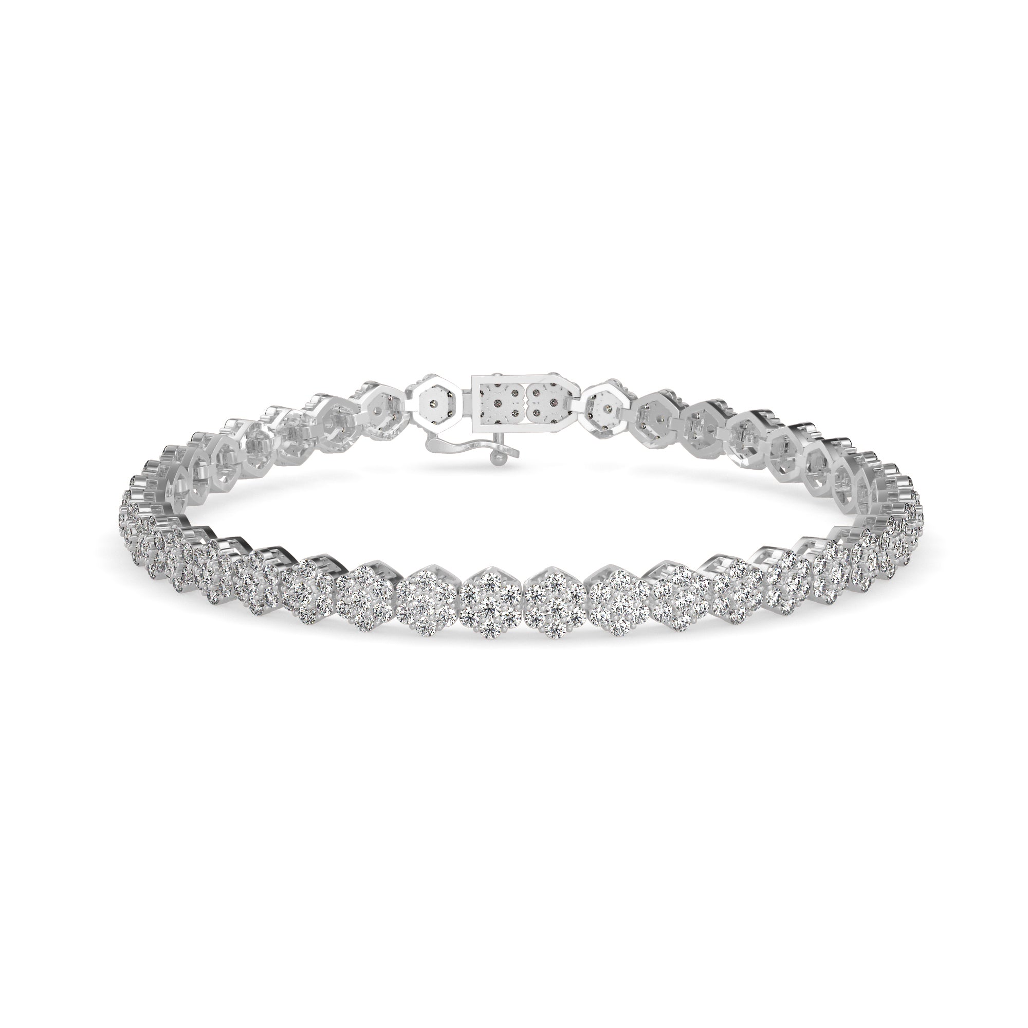 Fortuna Tennis Diamond Bracelet-Silver
