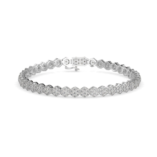 Fortuna Tennis Diamond Bracelet-Silver