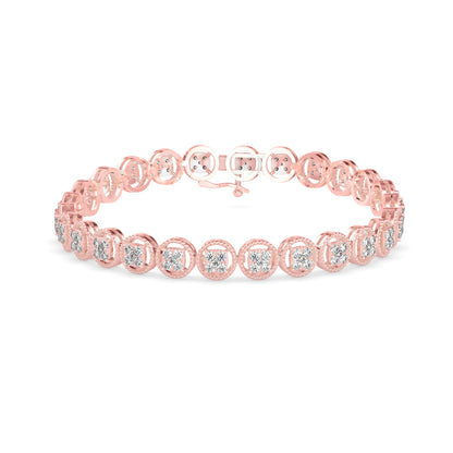 Venelia Diamond Tennis Bracelet-Rose Gold
