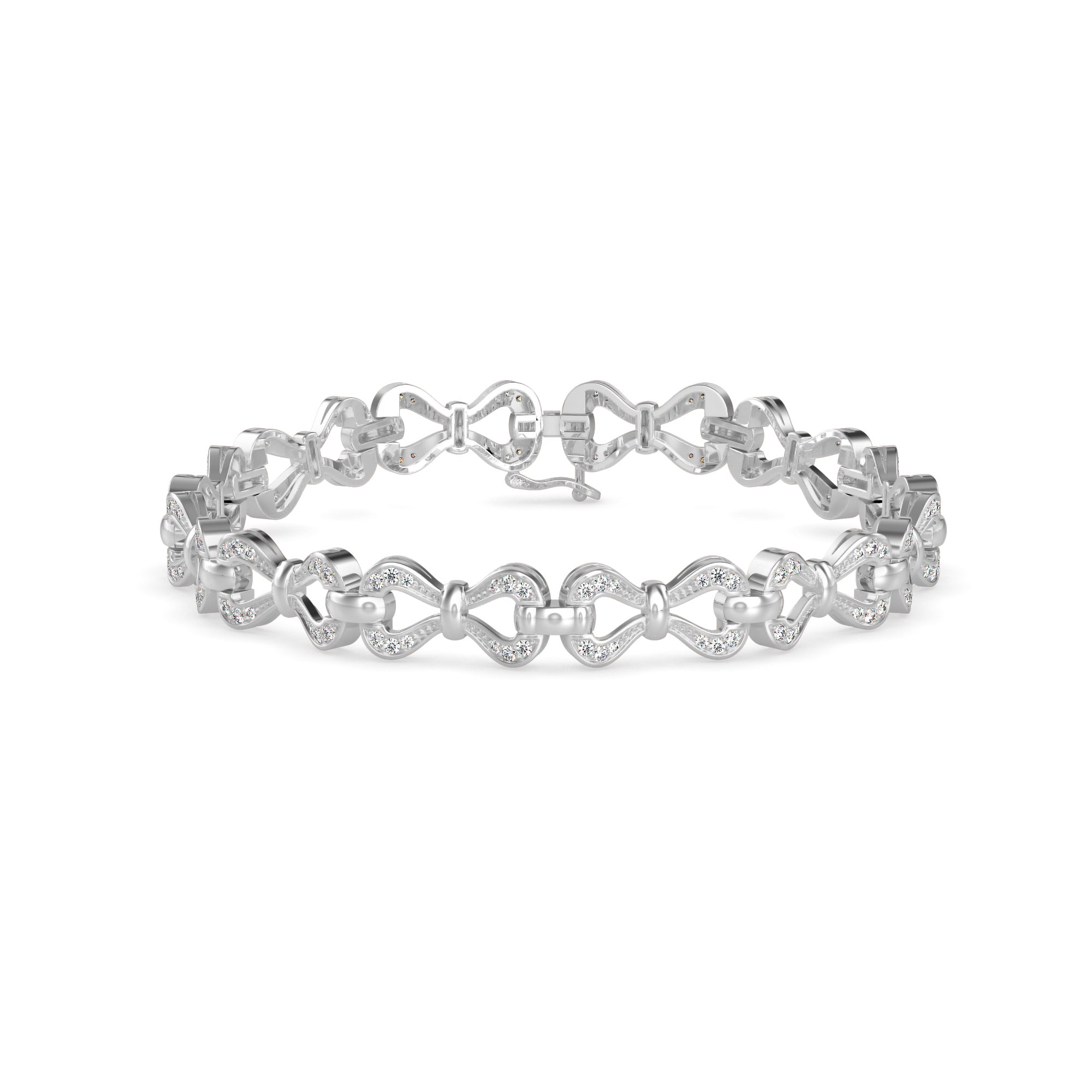 Clover Tennis Diamond Bracelet-Silver