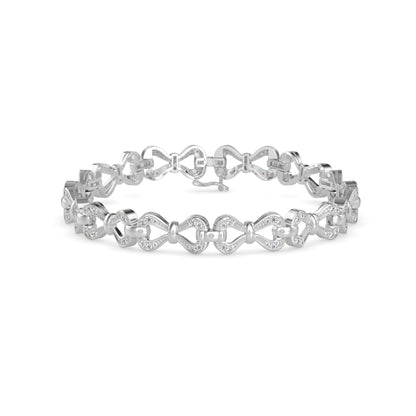 Clover Tennis Diamond Bracelet-Silver