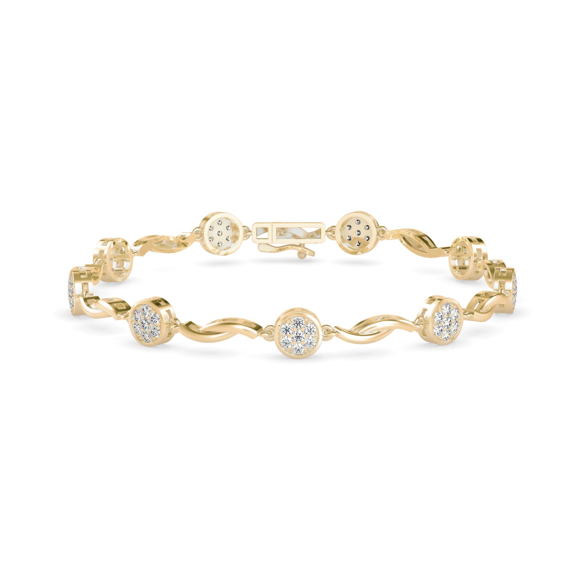 Opulent Diamond Tennis Bracelet-Golden