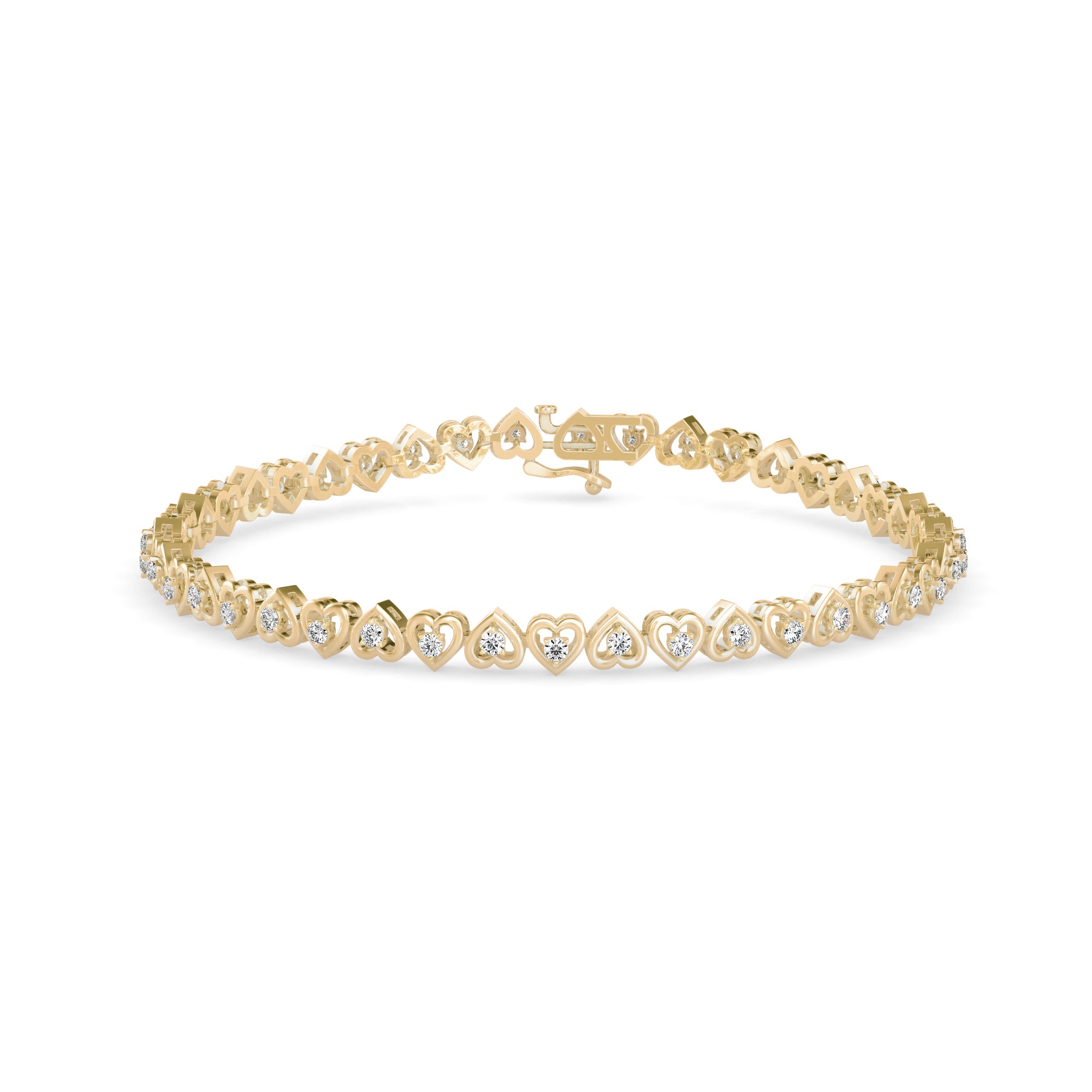 Angola Diamond Tennis Bracelet-Golden