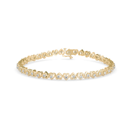 Angola Diamond Tennis Bracelet-Golden