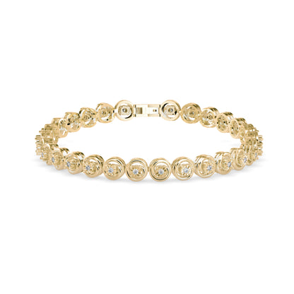 Diamond Flo Tennis Bracelet-Golden