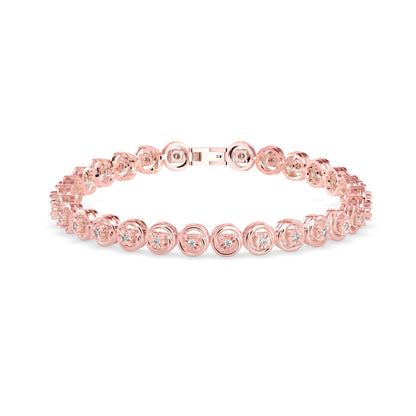 Diamond Flo Tennis Bracelet-Rose Gold