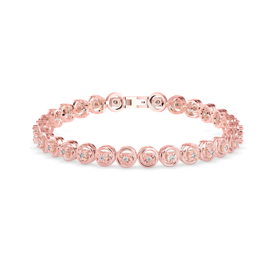 Diamond Flo Tennis Bracelet-Rose Gold