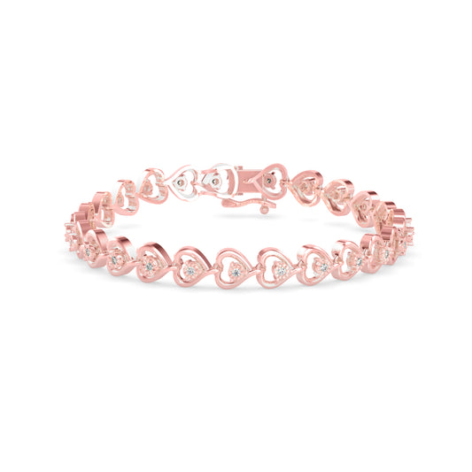 Frigga Diamond Tennis Bracelet-Rose Gold
