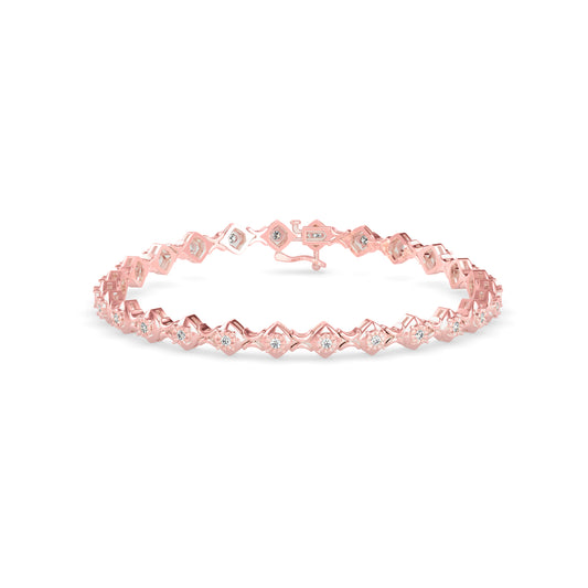 Diamond Bezer Tennis Bracelet-Rose Gold