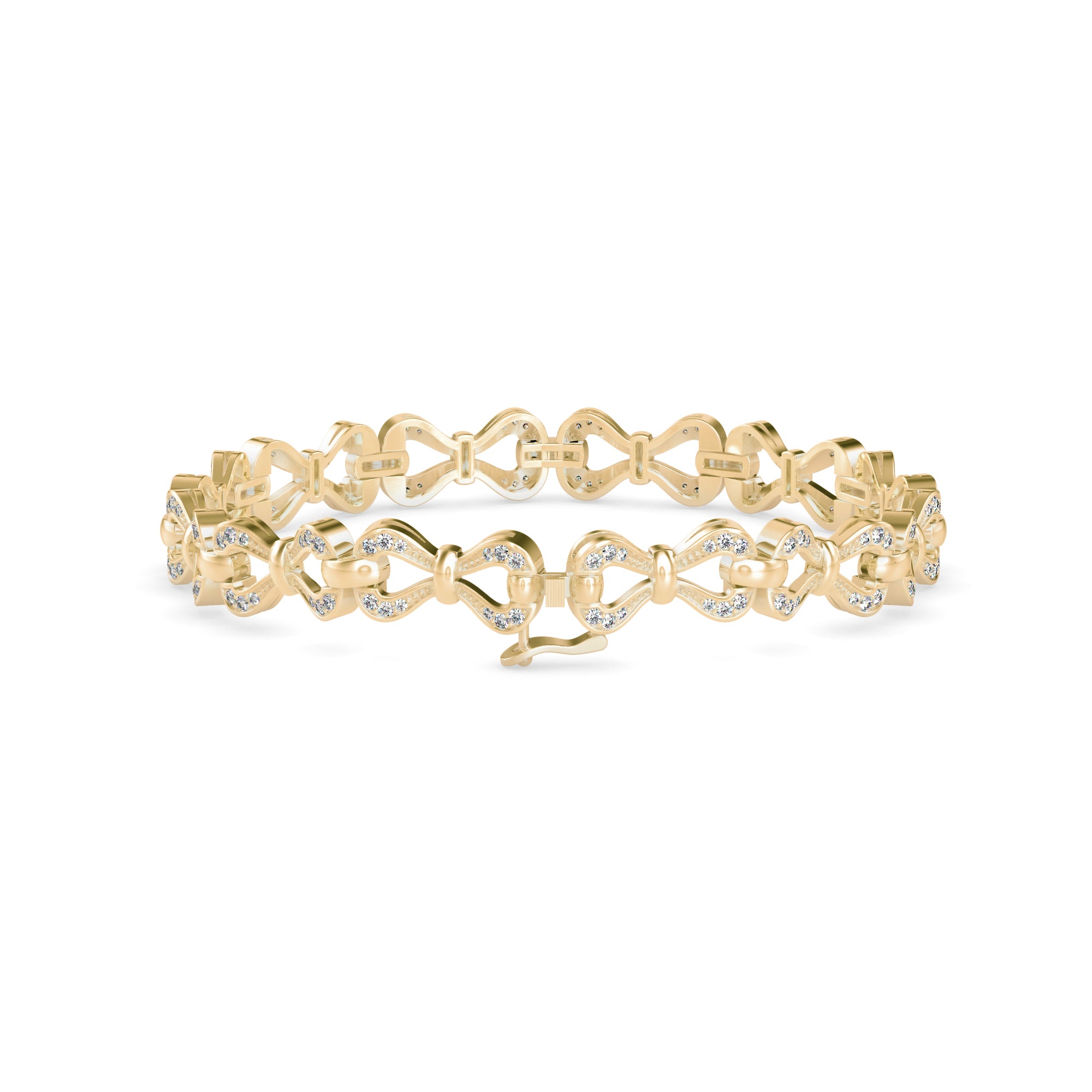 Clover Tennis Diamond Bracelet-Golden