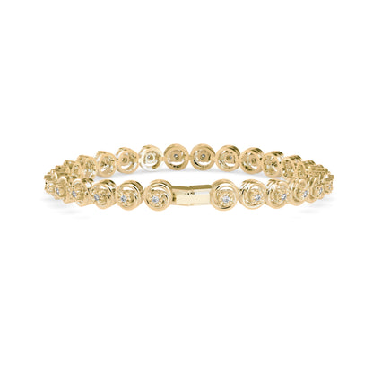 Diamond Flo Tennis Bracelet-Golden