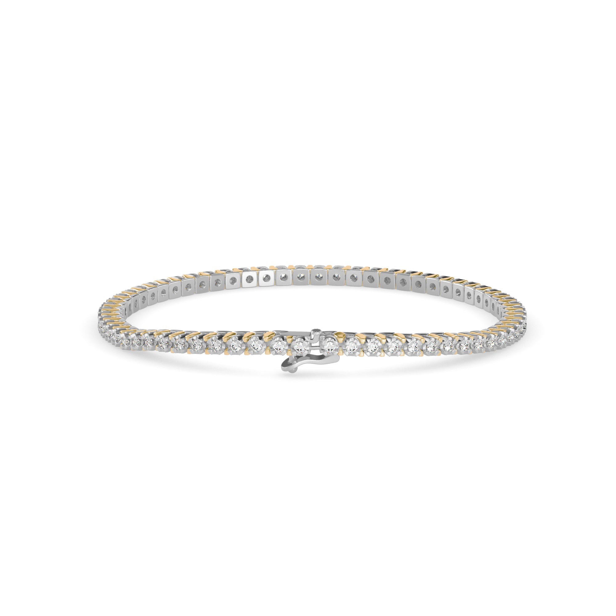 Turkel Diamond Tennis Bracelet-Golden