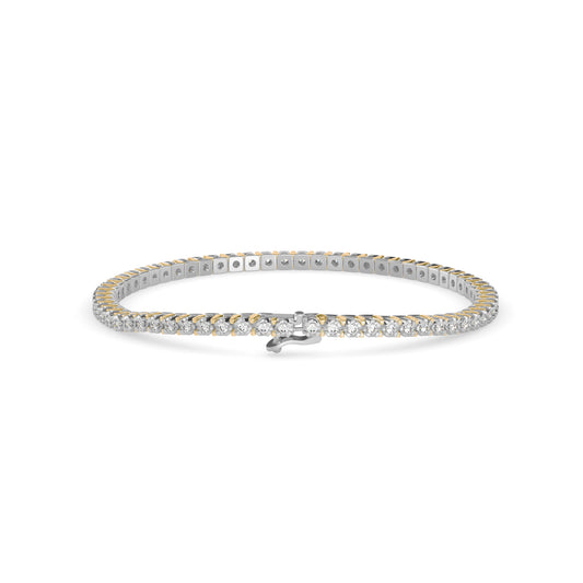Turkel Diamond Tennis Bracelet-Golden