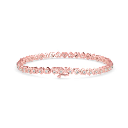 Angola Diamond Tennis Bracelet-Rose Gold