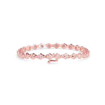 Diamond Bezer Tennis Bracelet-Rose Gold