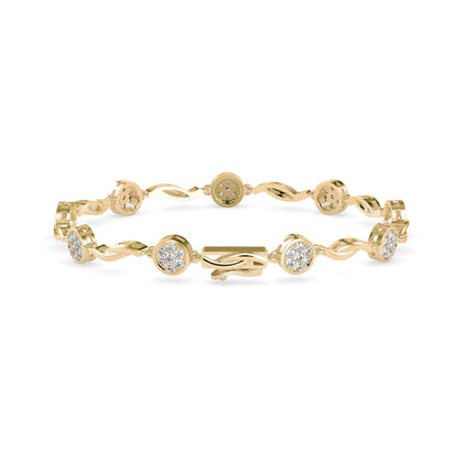 Opulent Diamond Tennis Bracelet-Golden