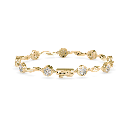 Opulent Diamond Tennis Bracelet-Golden