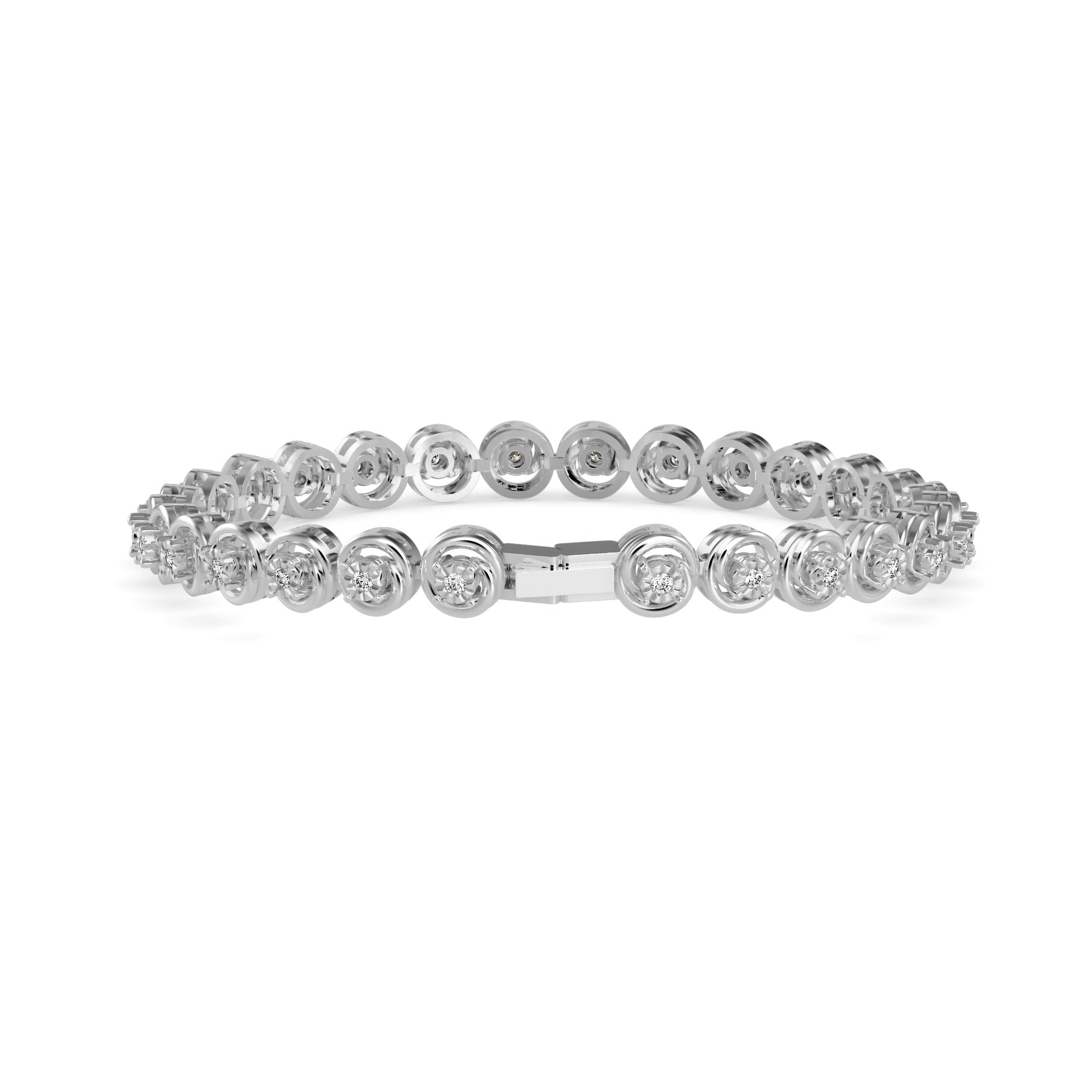 Diamond Flo Tennis Bracelet-Silver
