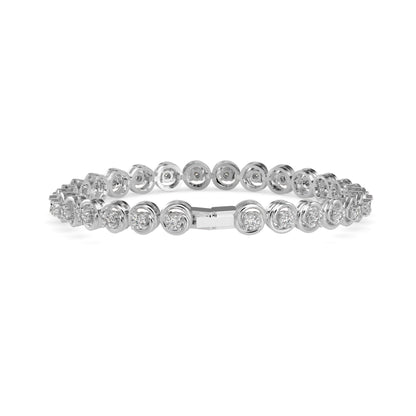 Diamond Flo Tennis Bracelet-Silver