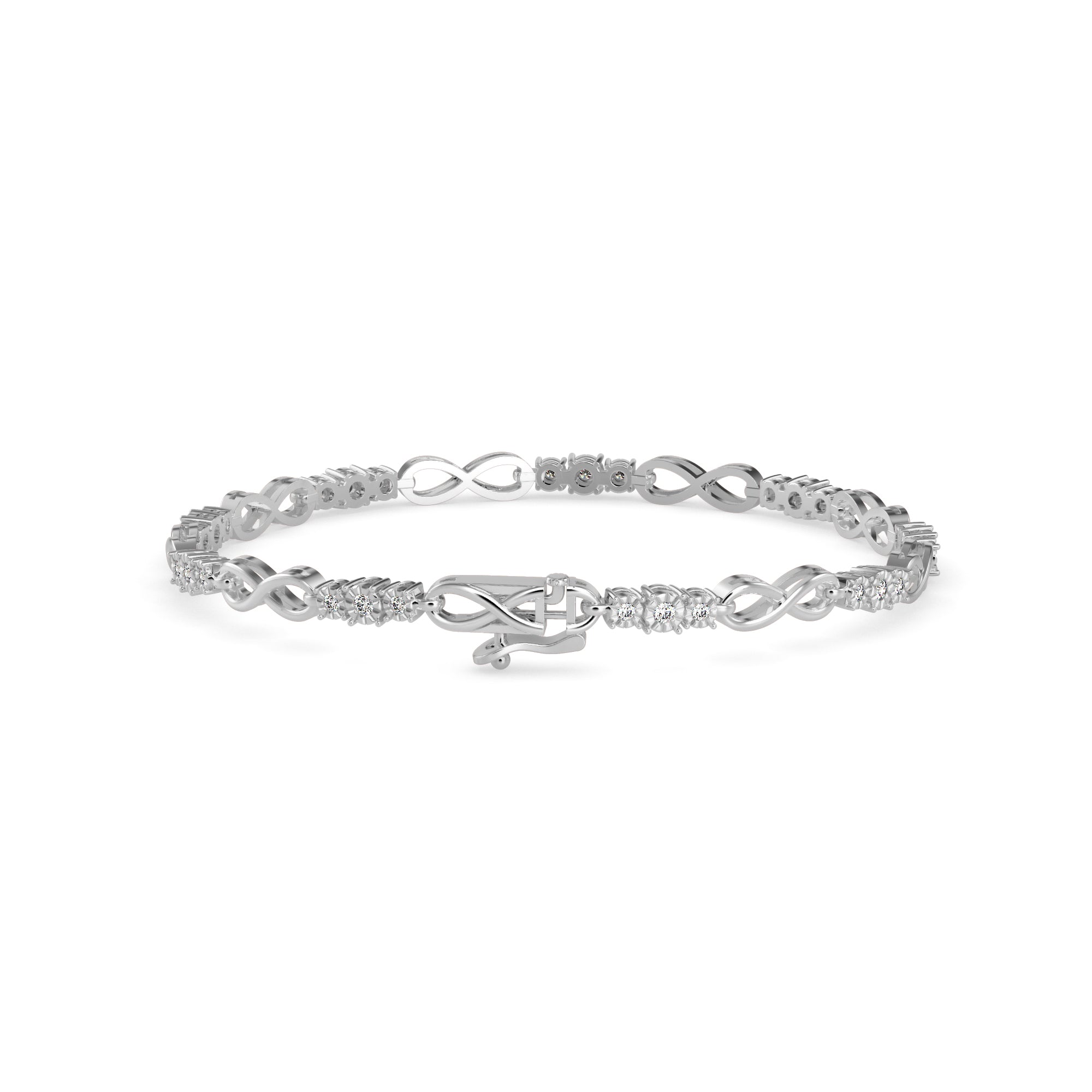 Tour Diamond Tennis Bracelet-Silver